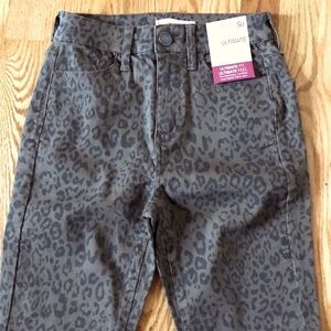 🔴 CLEARANCE🔖NWT BROWN/BLACK RAW HEM CHEETAH JEGGING CROP SKINNY JEAN Women’s 3